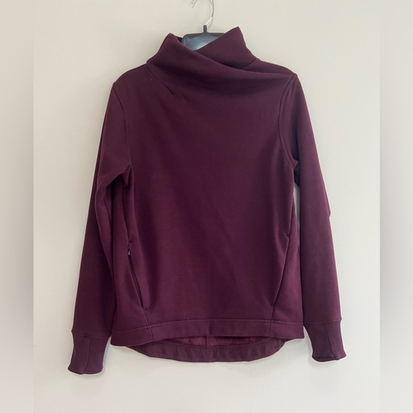 Athleta Cozy Karma Twist Neck Sweatshirt in Burgundy "Spiced Cabernet", size XXS - Picture 4 of 11
